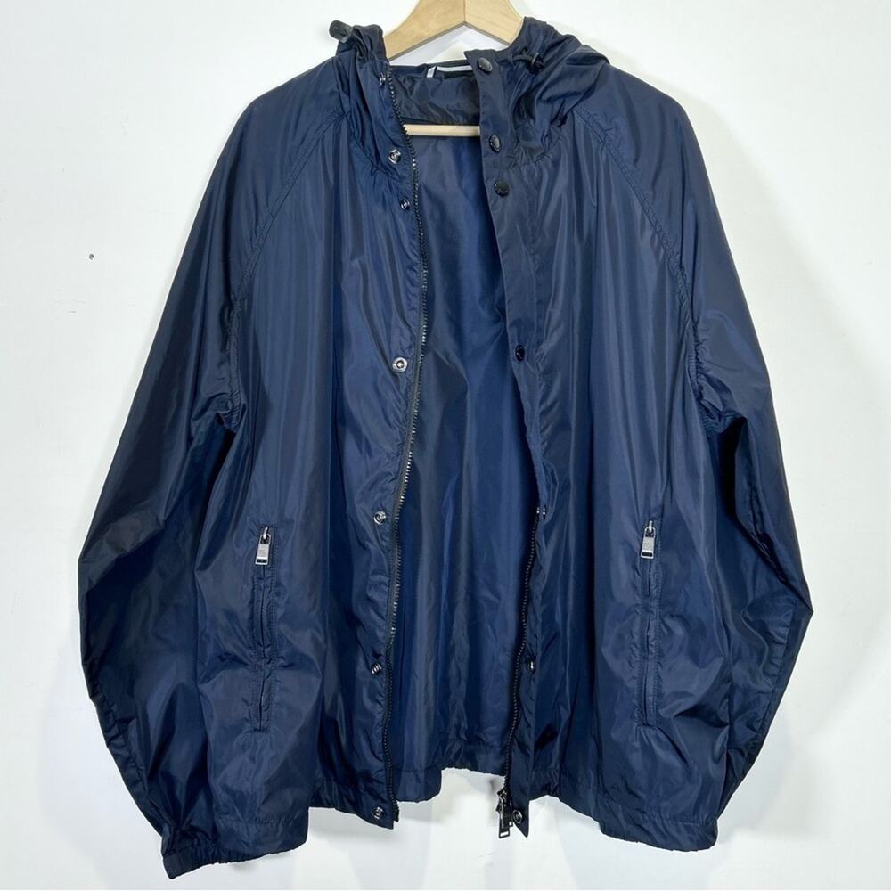 Hugo Boss “Chester” Dark Navy Windbreaker with Hide Away Hood, Size 42R